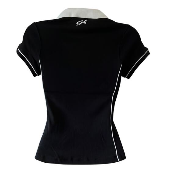 GK Elite Sportswear Black & White Athletic Knit Top Collar Fitted Size Small NWT - Picture 4 of 12